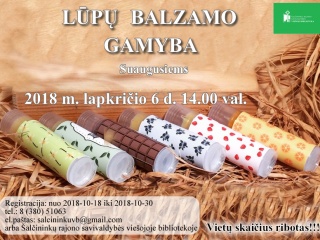 Kviečiame į lūpų balzamo gamybos užsiėmimus